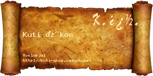 Kuti Ákos névjegykártya